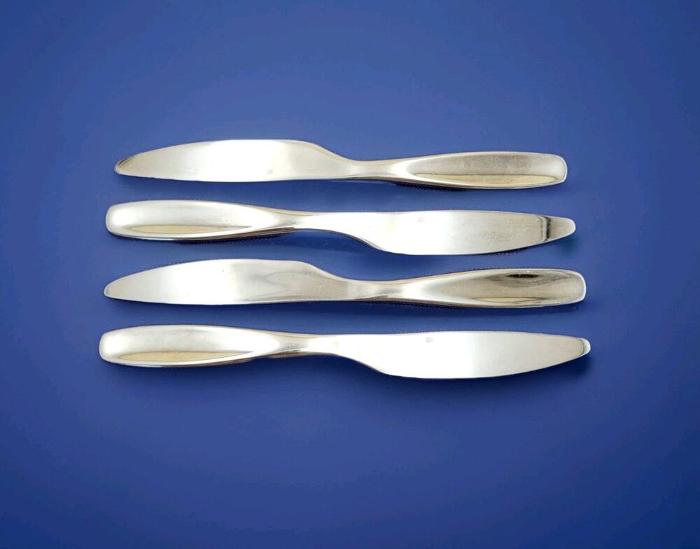 GS Gourmet Settings Set Of 4 Dinner Knives Concave GLOSSY Stainless